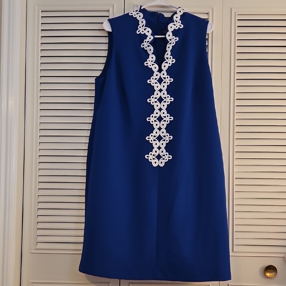 Jessica Howard Dresses & Skirts - Jessica Howard Royal Blue Midi Dress with White Trim